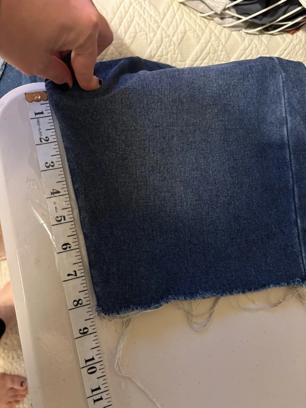 High-Waist Shorts Size 29 Raw Edge Dark Long Inseam Model Off Duty Minimalist